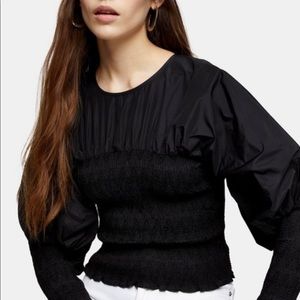 Black Shirred Top Black (Toteme Style)